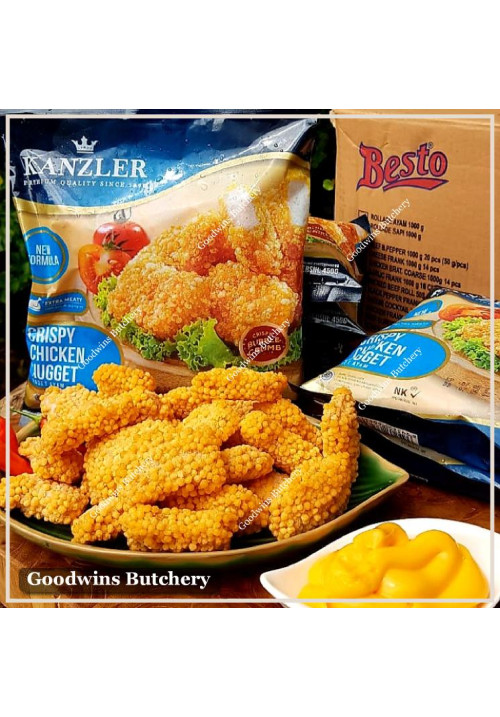 Kanzler frozen chicken NUGGET CRISPY BUBBLE CRUMB extra meaty 450g